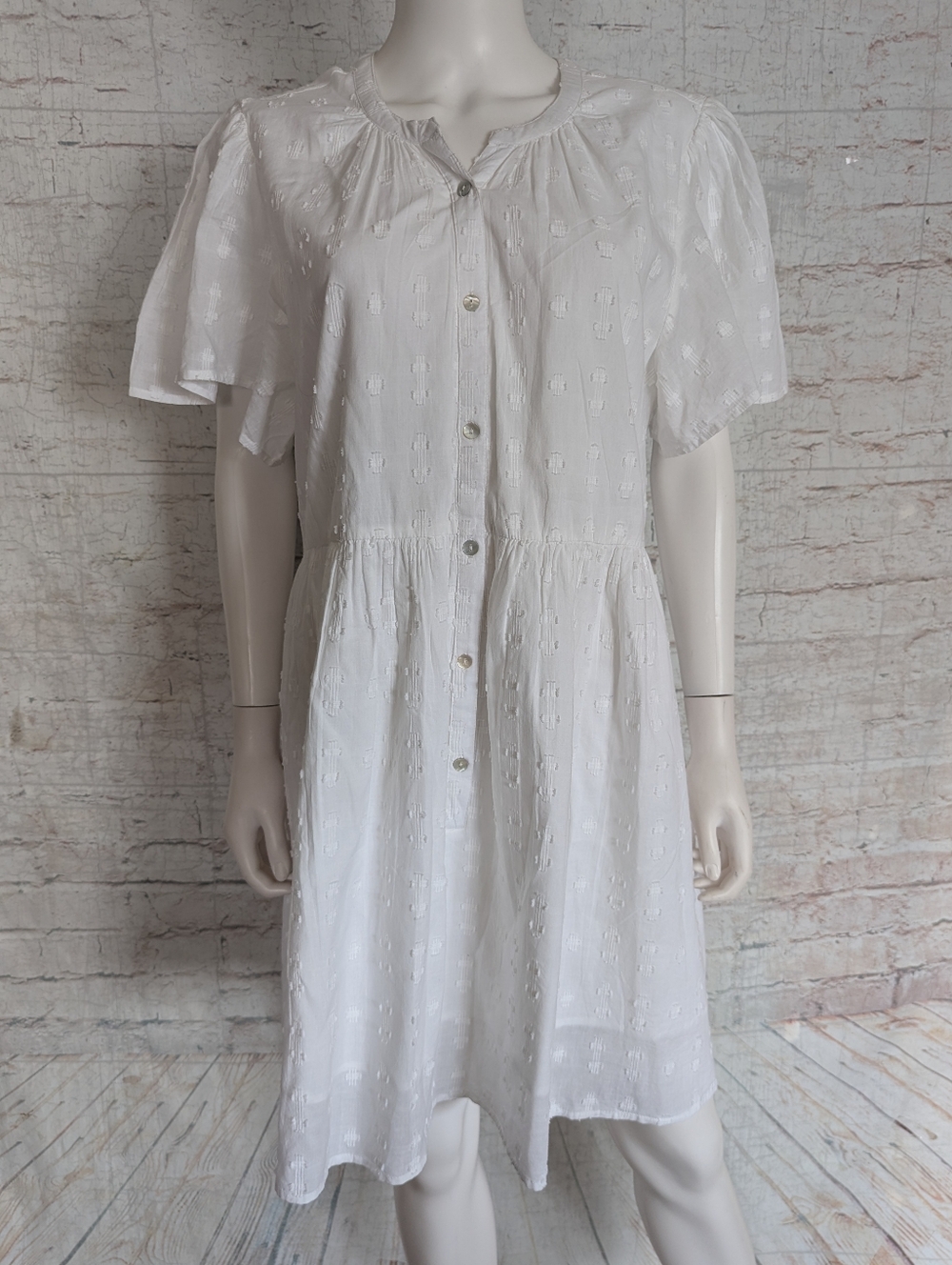 Sundance White Eyelet Button-Front Mini Dress - Picture 2 of 11
